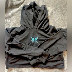 Butterfly black cropped long sleeve